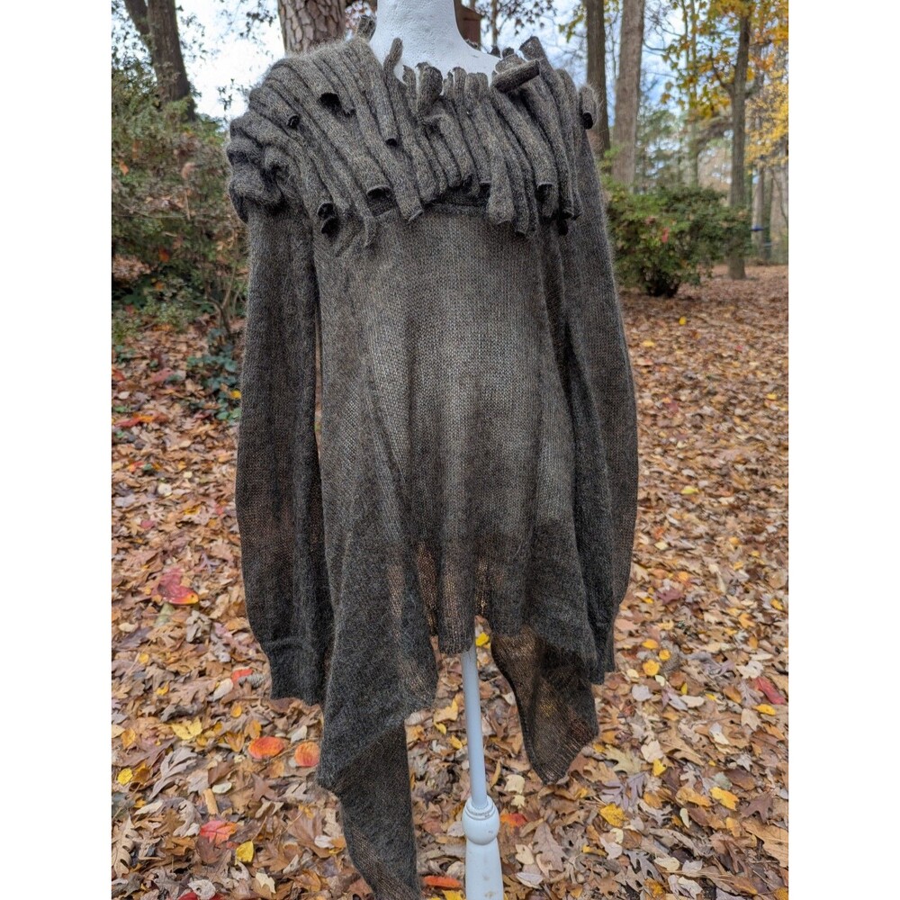 Plein Sud Jeanius Women's Brown Fringe Turtleneck Sweater